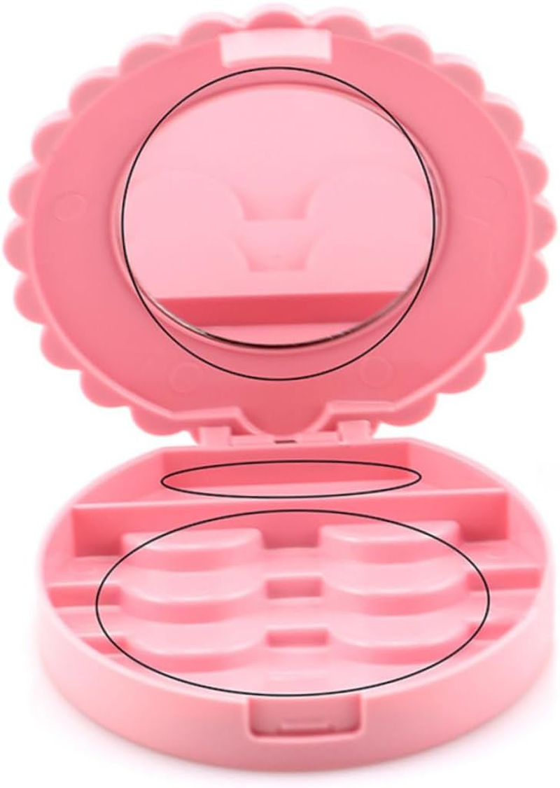 Baluue 2Pcs Eyelash Storage Box Professional Fake Eyelash Case Makeup Mirror Organizer for Women image number 1