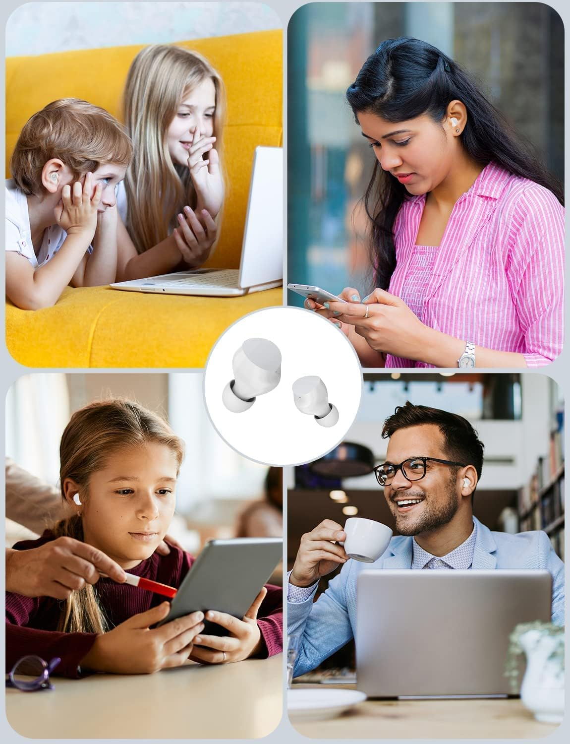 Wireless Earbuds for Kids, Bluetooth Headset with Cute Panda Charging Case, Bluetooth 5.0 Noise Cancellation, Type C Charging, 3D Stereo Deep Bass, Wireless Earbuds for Sports and Outwork image number 2