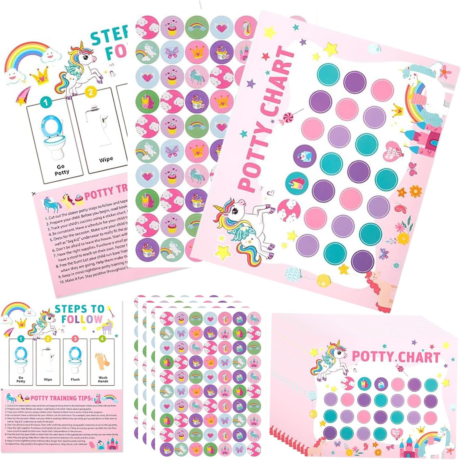 Potty Training Chart for Toddlers Boys & Girls Cartoon Potty Chart with Stickers Toddler Potty Training Sticker Chart for Toilet Training Kids Rewards Chart for Reward Chart on Wall or (Beast) image number 2