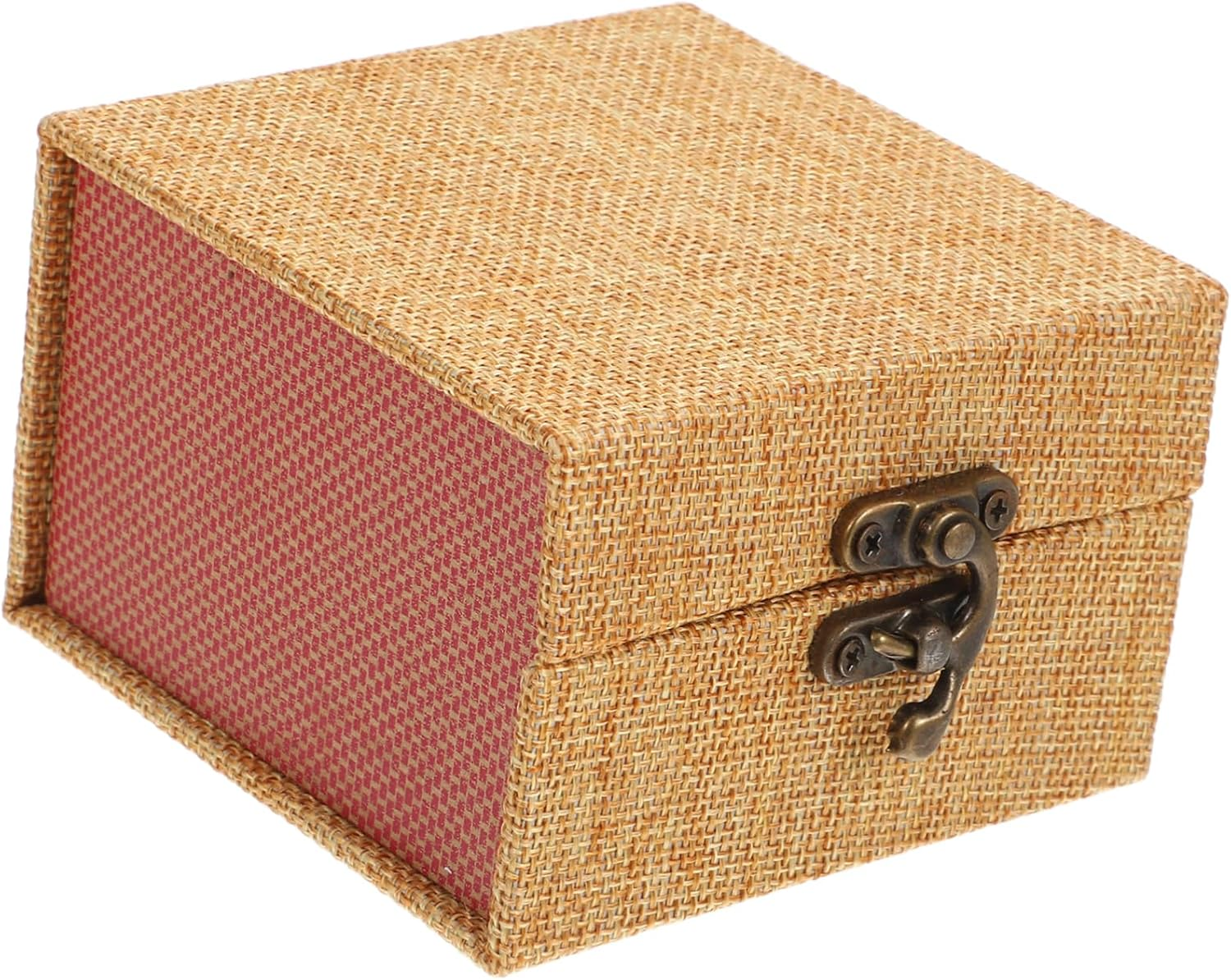Handmade Brocade Box Calligraphy Ink Pad Box Vintage Small Treasure Chest Storage Organizer image number 2