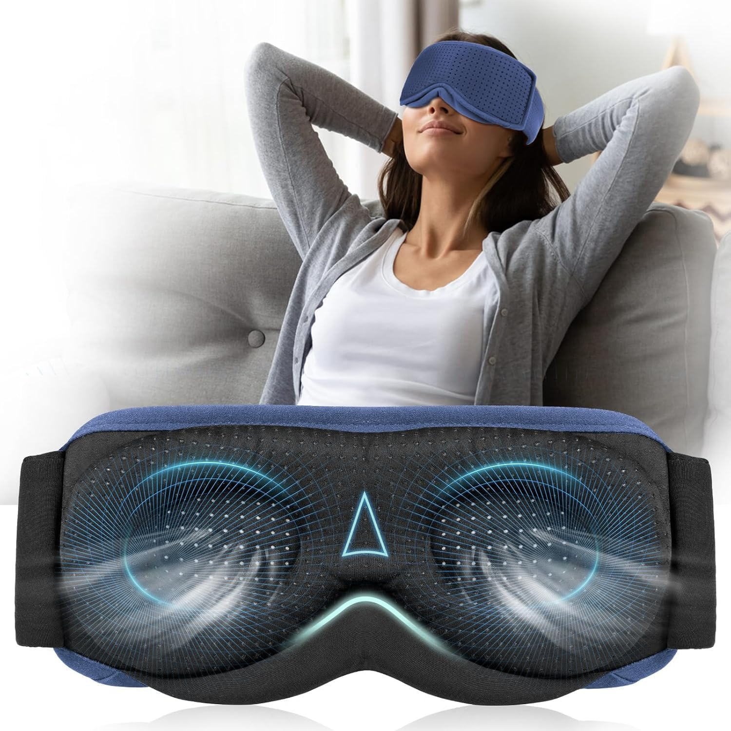 TOPOINT Zero Eye Pressure 3D Sleep Mask, Ideal for Travel, Night Work, Napping, Side and Office Use for Both Men and Women 5.4 image number 5