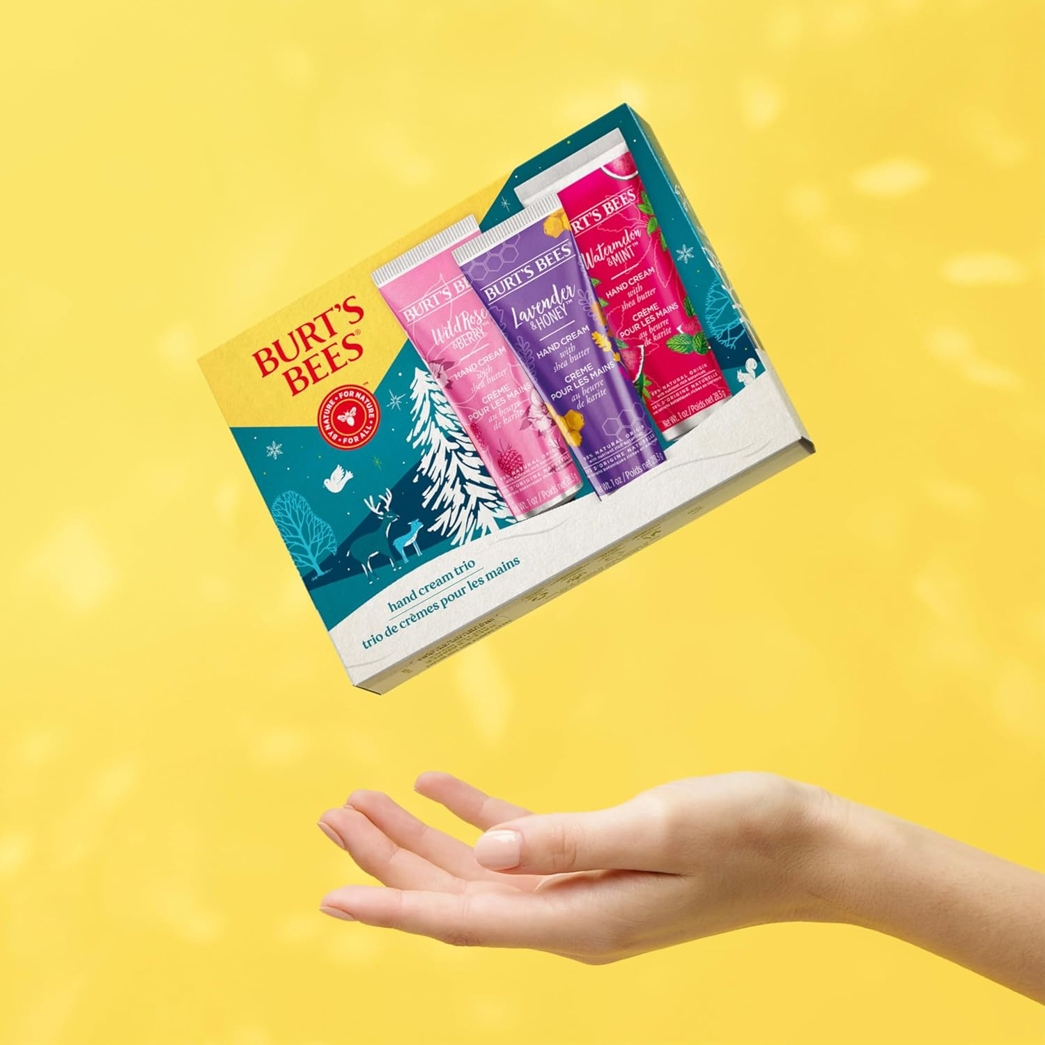 Burt'S Bees Hand Cream Gift Set with Shea Butter, Lavender & Honey, Wild Rose & Berry and Watermelon & Mint, 3 Pack image number 2