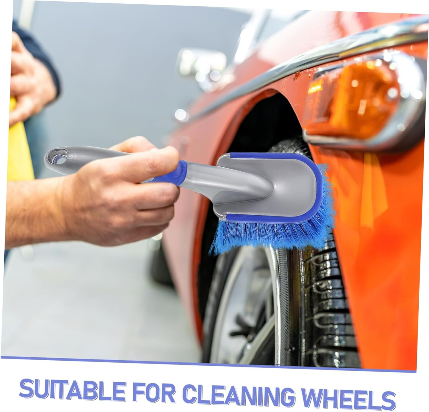 BRIGHTFUFU 2Pcs Car Rim Brush with Ergonomic Handles Soft Bristle Wheel Cleaners for Auto Detailing Fit Tire and Wheel Cleaning Tools for Efficient Car Care image number 5