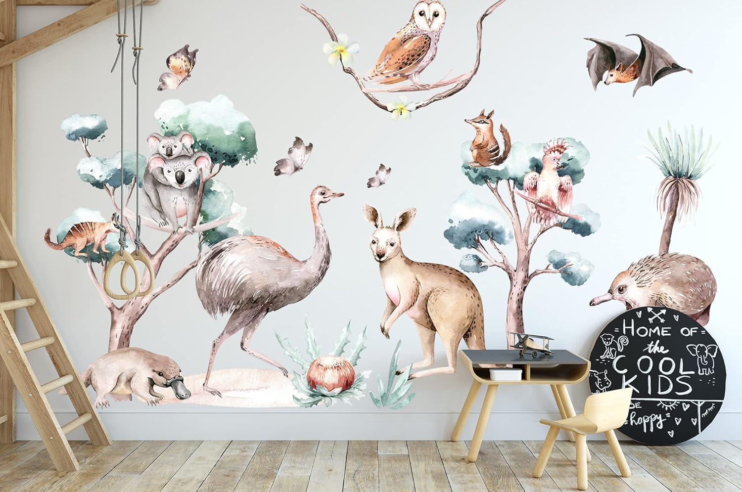 Australian Native Animals Kangaroo Koala Ostrich Platypus Removable Wall Decal image number 3