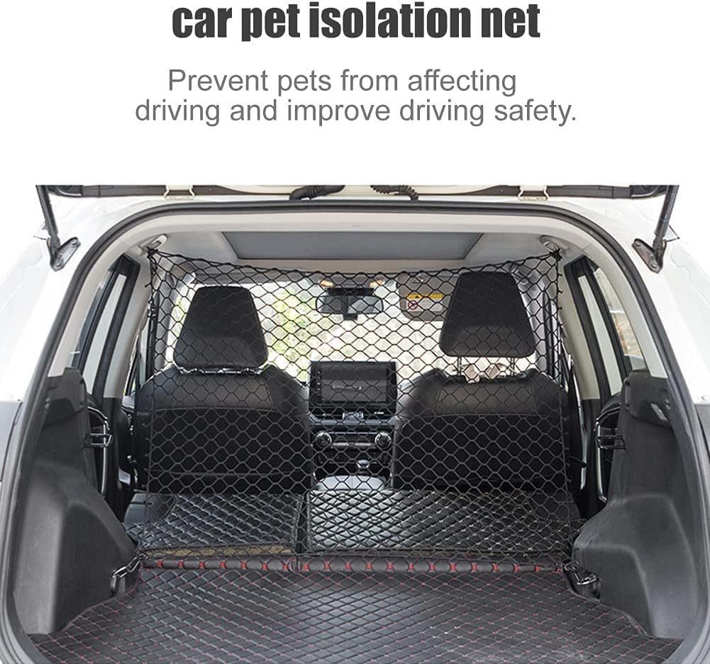 Pet Car Divider Back Seat Barrier Net, 1Pc Pet Dog Net Vehicle Barriers,Vehicle Gate Cargo Area Travel Trunk Mesh Net Screen Barricade,Dog Car Net Barrier Pet Barriers,Dog Car Net Barrier for SUV image number 3
