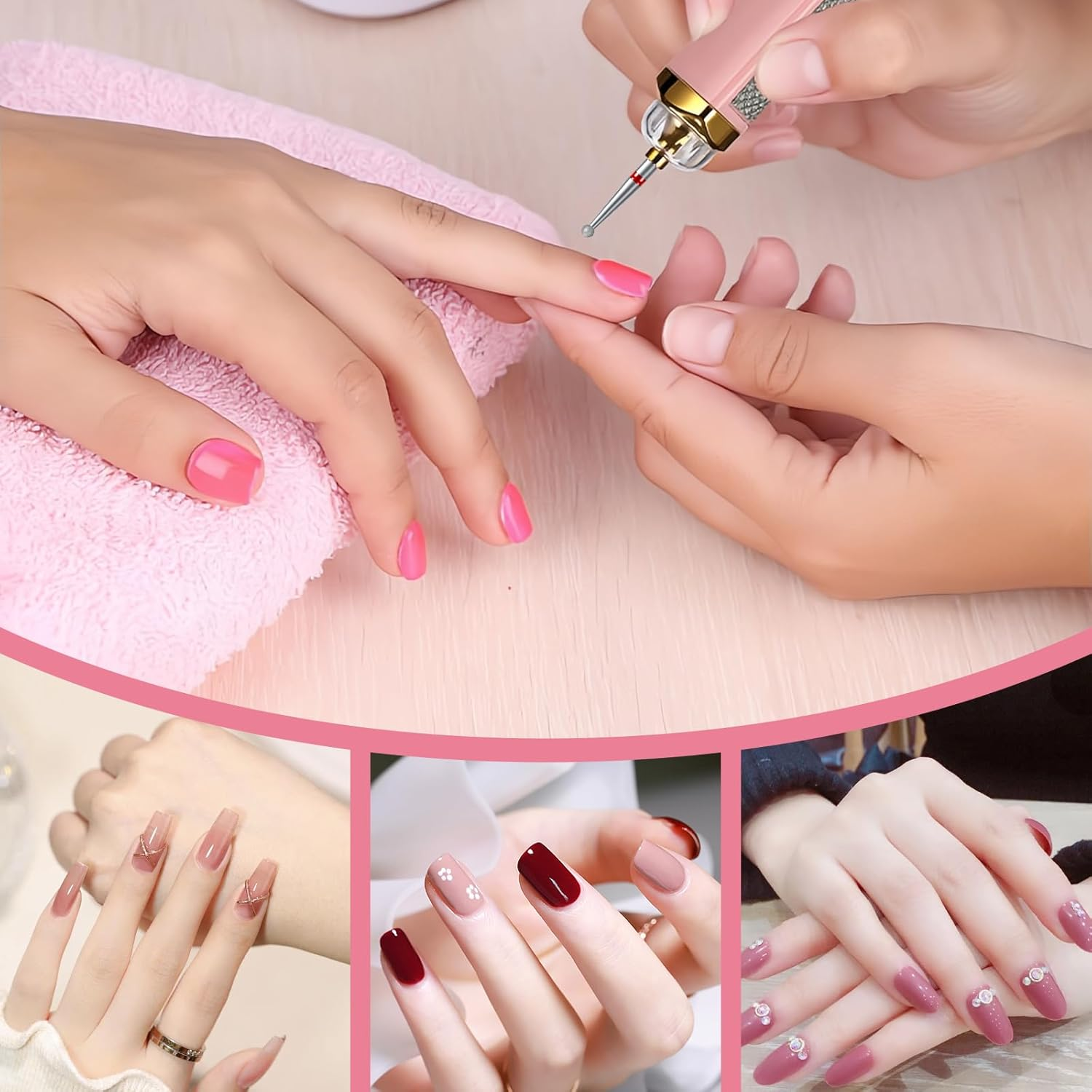 FULINJOY 10 Pieces Nail Drill Bits, Ball Head 3/32'' Cuticle Clean Nail Bit for Electric Nail File Machine, for Acrylic Manicure Pedicure Cuticle Gel Polishing, Nail Salon Supply (5 Sizes) image number 1