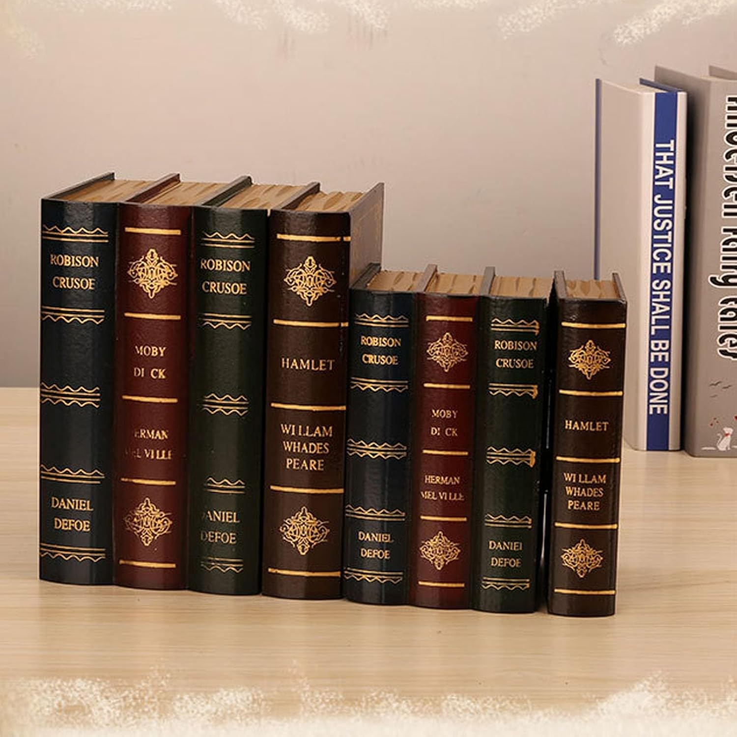 Vintage Style Book-Shaped Storage Box, Gold Shade, Decorative Home Accent image number 5