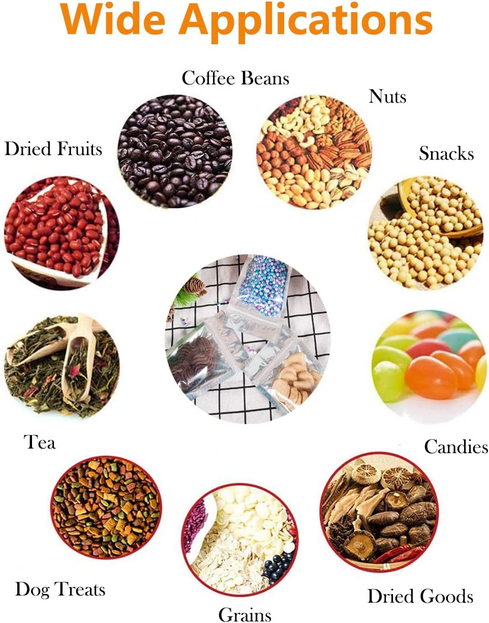 100PCS Candy Bags with Clear Window, 18X26Cm Stand up Aluminum Foil Bags, Smell Proof Bags,Reclosable Reusable Food Pouches Bags with Zip Lock,Sealable Treat Bags for Snacks Beans Coffee image number 3