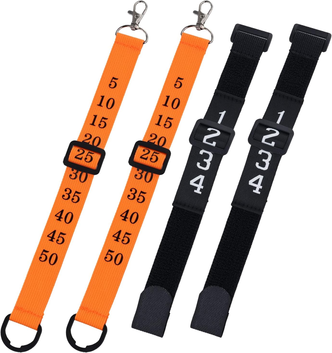 PEUTIER 2Pcs Football Referee Chain Clip & 2Pcs Wristbands, Premium Polyester Webbing Football Referee Gear Football Field Line Markers for Football Referee Sporting Supplies image number 3
