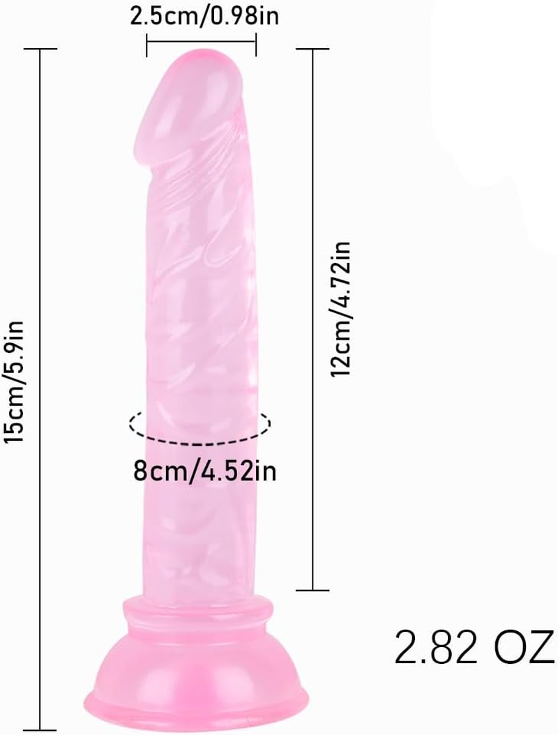 Mini Thin 4.72 Inches Realistic Dildo for Beginners, Sex Toys Lifelike Fake Penis for G Spot Stimulator & Anal Plug Training Sets (Pink) image number 1