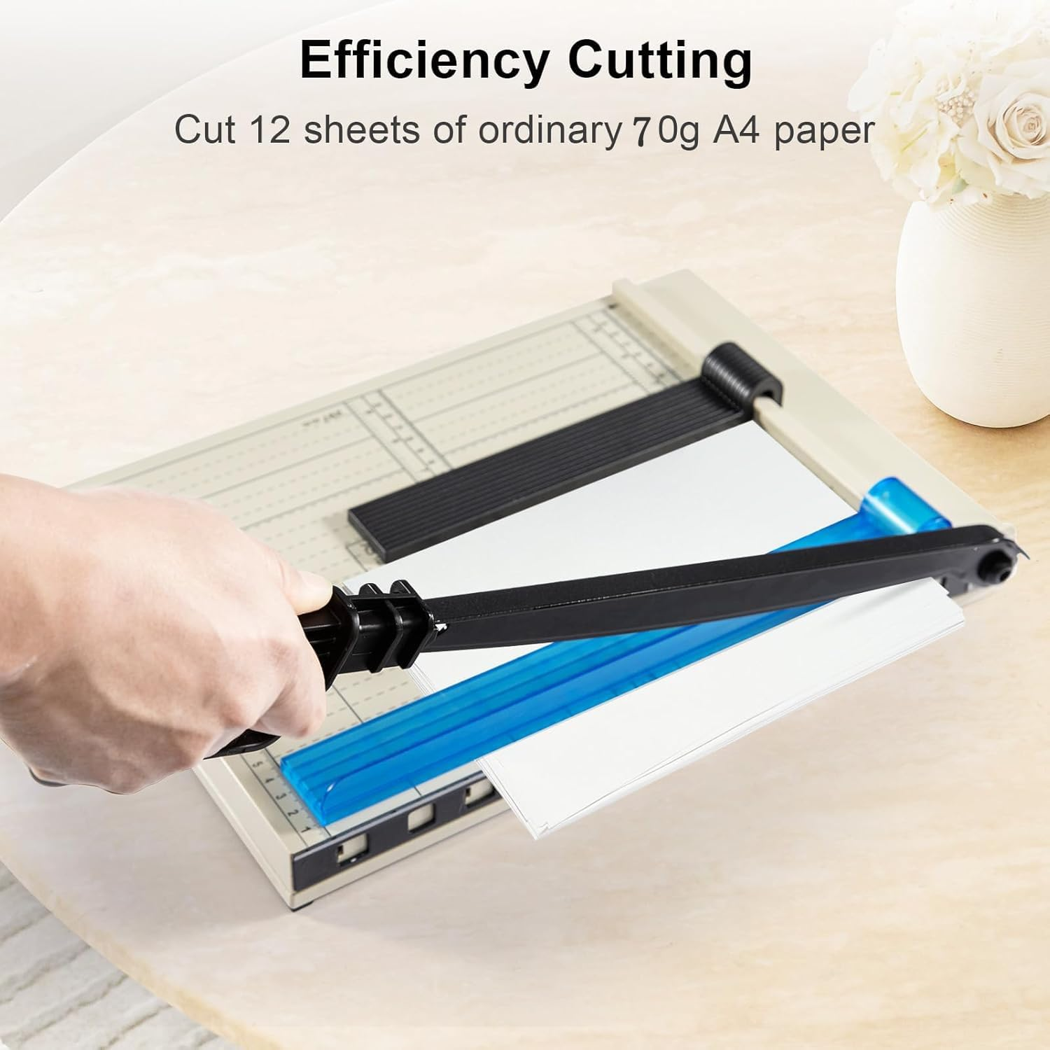 Paper Cutter, 12" Guillotine Paper Cutter for A4/A5/B5, 12-Sheet Capacity with Precision Grid Heavy Duty Paper Trimmer for Cardstock, Photos, Crafts image number 5