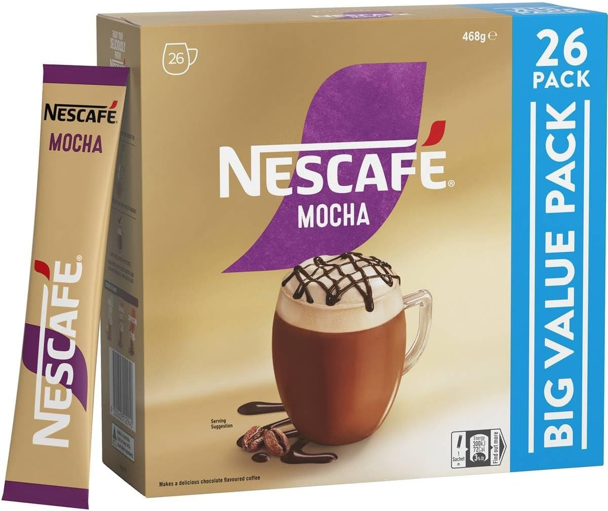 NESCAF&Eacute; Mocha Instant Coffee Mixes Sachets 26 Pack image number 6