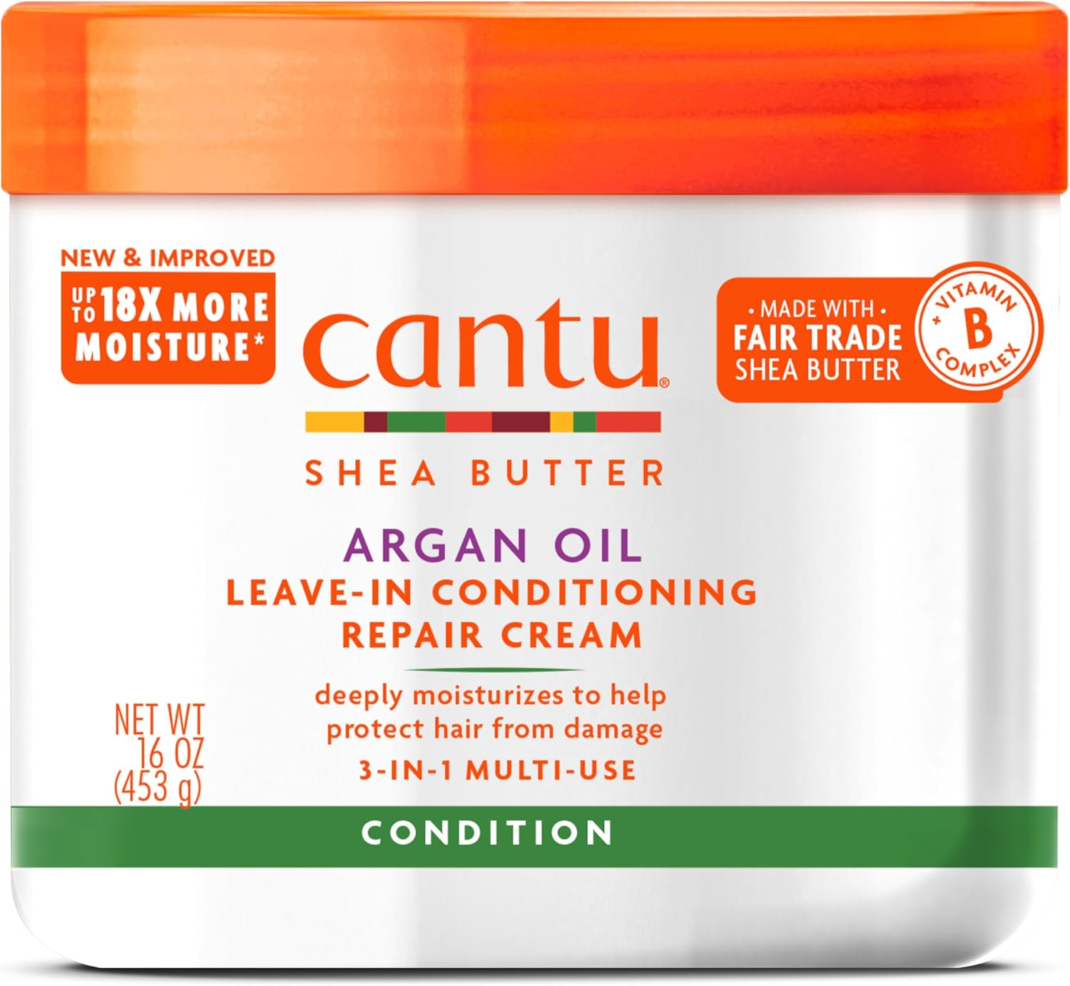 Cantu Argan Oil Leave in Conditioning Repair Cream, 16 Ounce