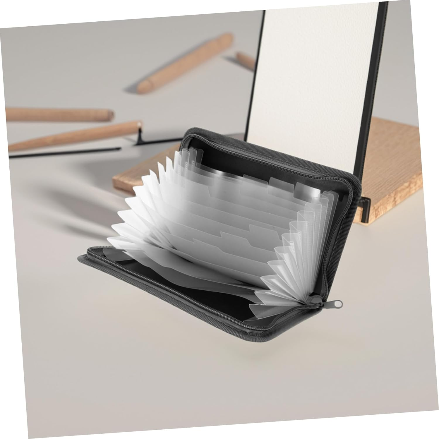 COOPHYA Mini A6 Accordion File Organizer Zipper, Pocket Receipt Holder Folder for Travel Documents and Office Storage, Small Expanding Document File Folder Organizer image number 1