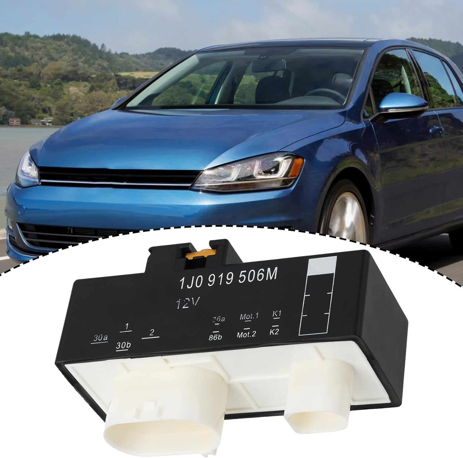 Emsea 12V Radiator Fan Relay 1J0919506M Compatible with VW Compatible with Audi image number 1