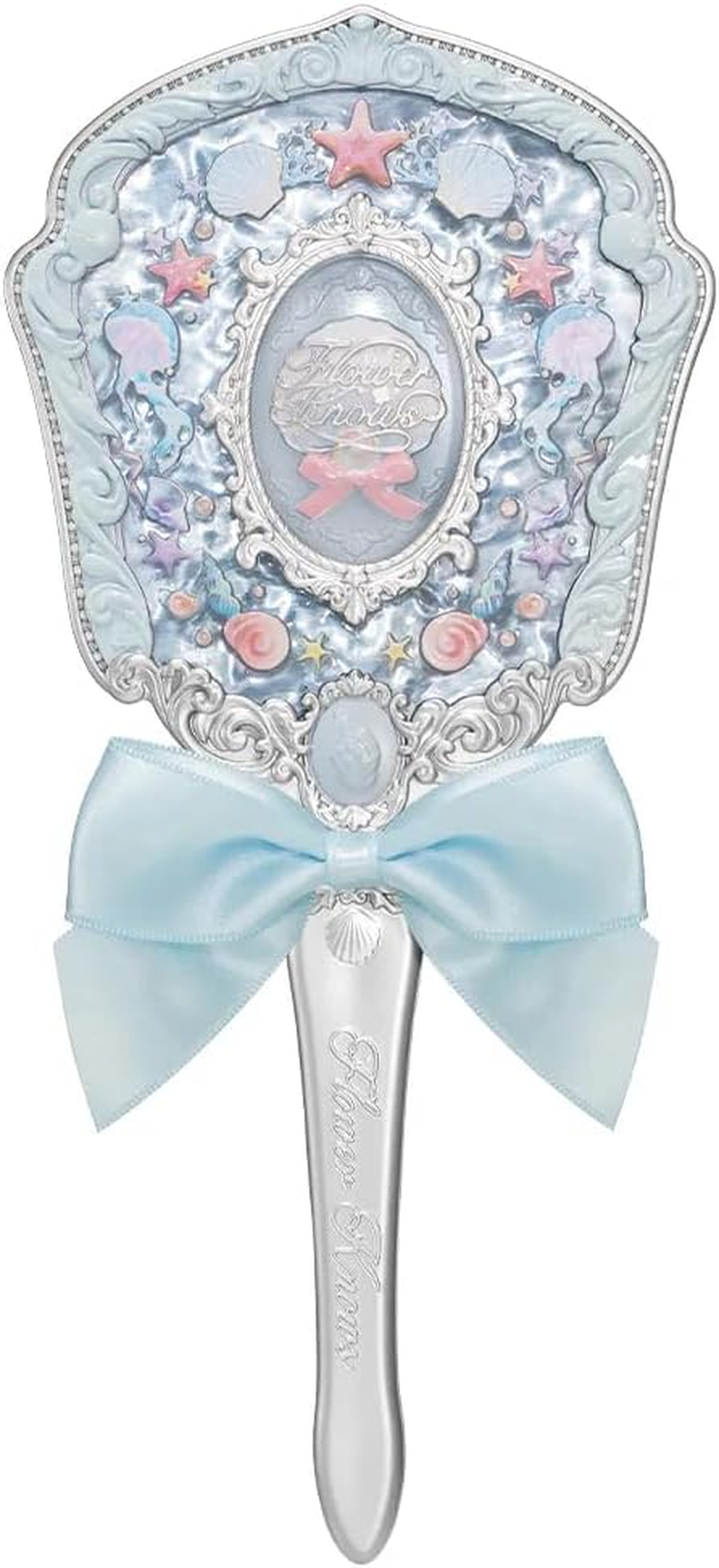 Flower Knows Strawberry Rococo Handheld Mirror, Soft Pink, Gold Frame, 8.6L X 3.9W Inches, Tabletop Mount, Aesthetic Princess Mirror, Perfect for Touch-Ups and Travel