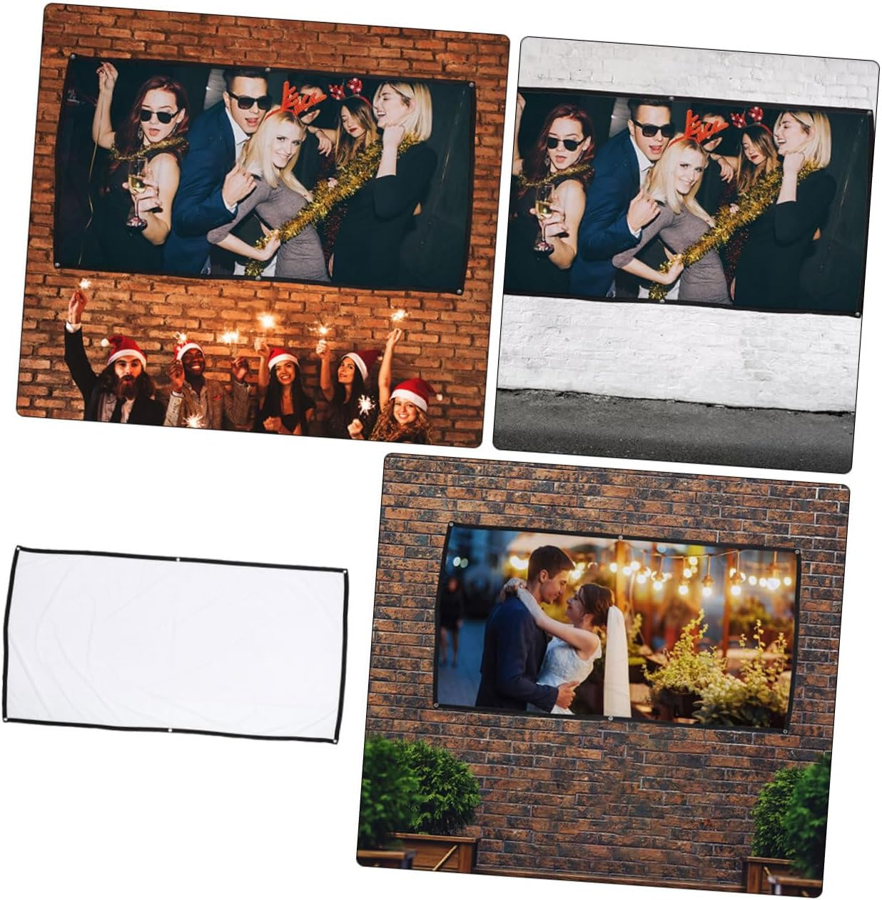 Polyester Portable Projector Screen Outdoor Indoor Movie Screen Easy to Use Carry image number 5