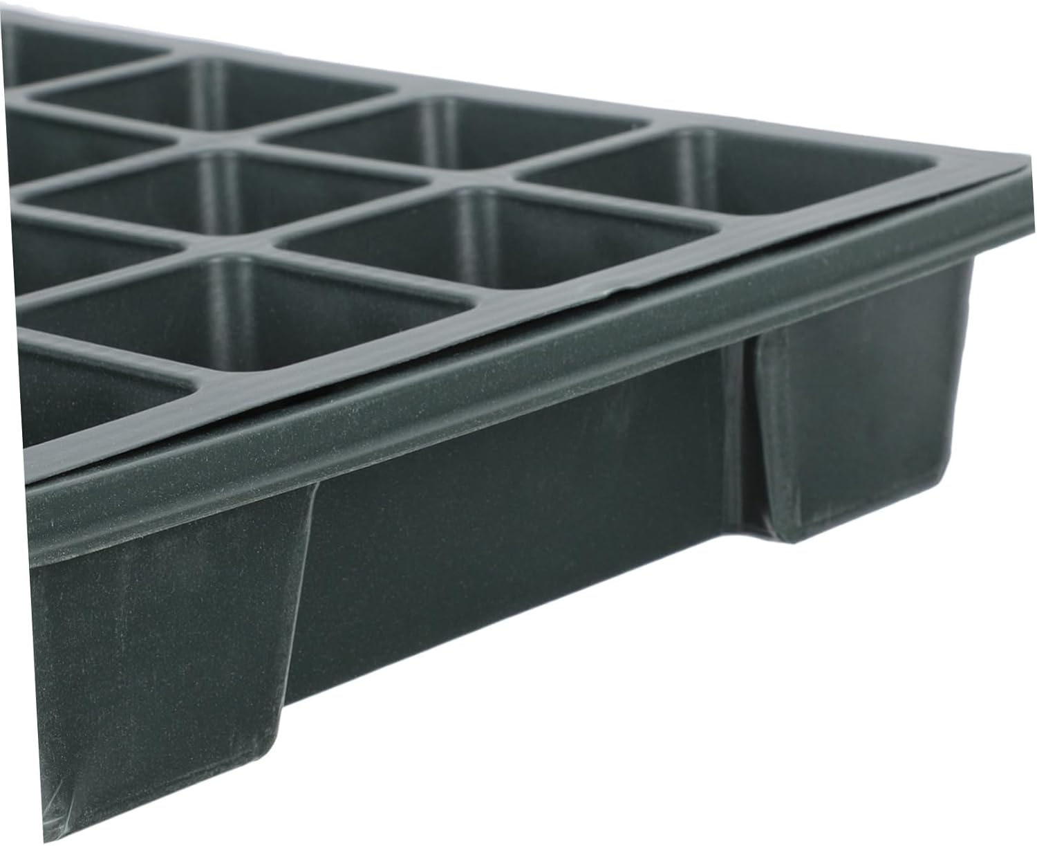 Plant Germination Box Planting Tray for Indoor Gardening 2Pcs 38X23X9Cm with Lid and Cells Waterproof Easy to Clean - Green image number 2