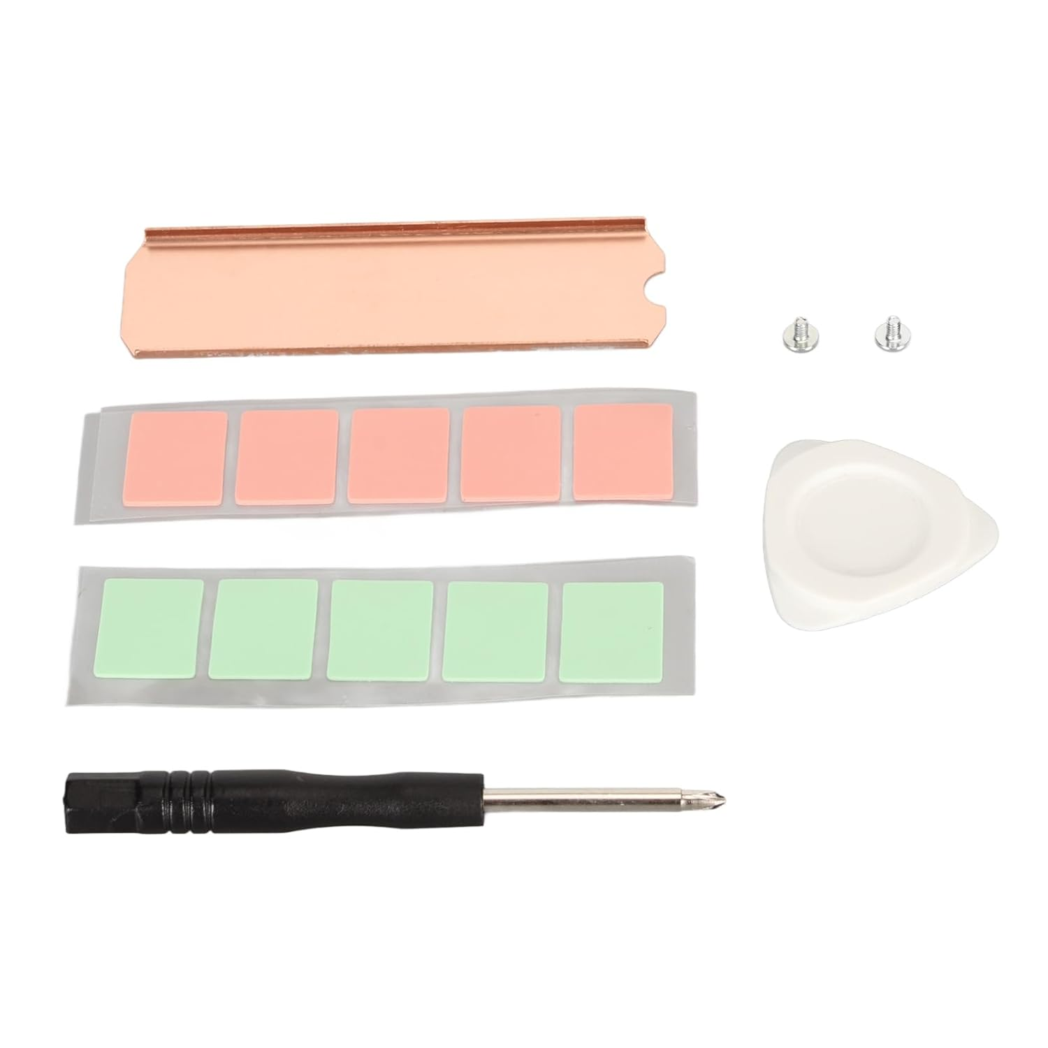 Fafeicy M.2 2280 SSD Copper Heat Sink, Precise Prevent Short Circuits SSD Copper Heat Sink Prevent Burrs Stable with Silicone Thermal Pad for Laptop