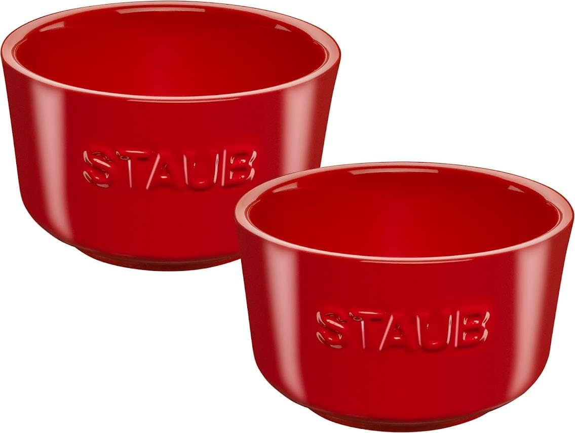 Staub Dish 40508-221 Ramkan, 3.7 Inches (9.5 Cm), 2-Piece Set, Cherry Made in Portugal, Ceramic Au Gratin Dish, Oven, Microwave Safe image number 5