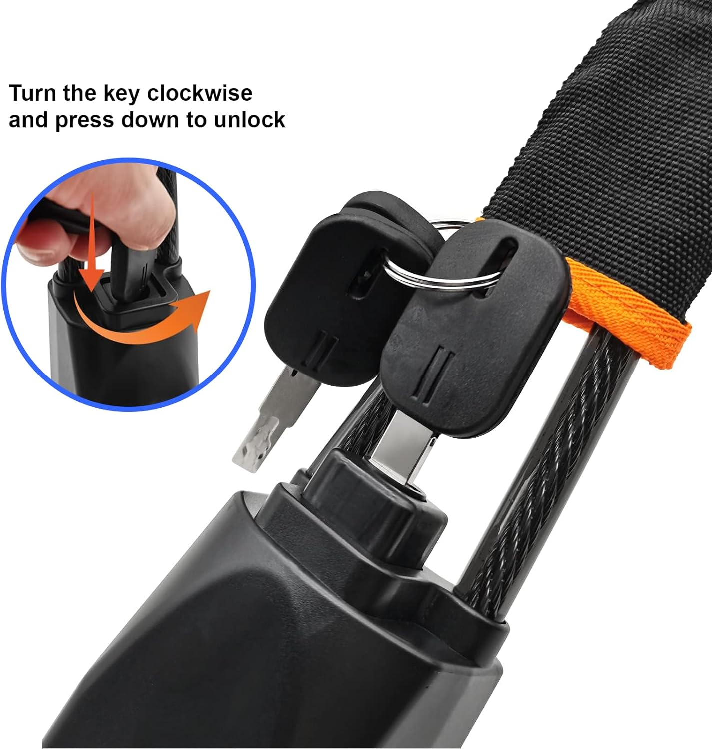 MAEZOE Car Steering Wheel Lock with 3 Keys, Seat Buckle Lock, Anti-Theft Device Theft Prevention Car Lock Fit Most Car, SUV, Van image number 4