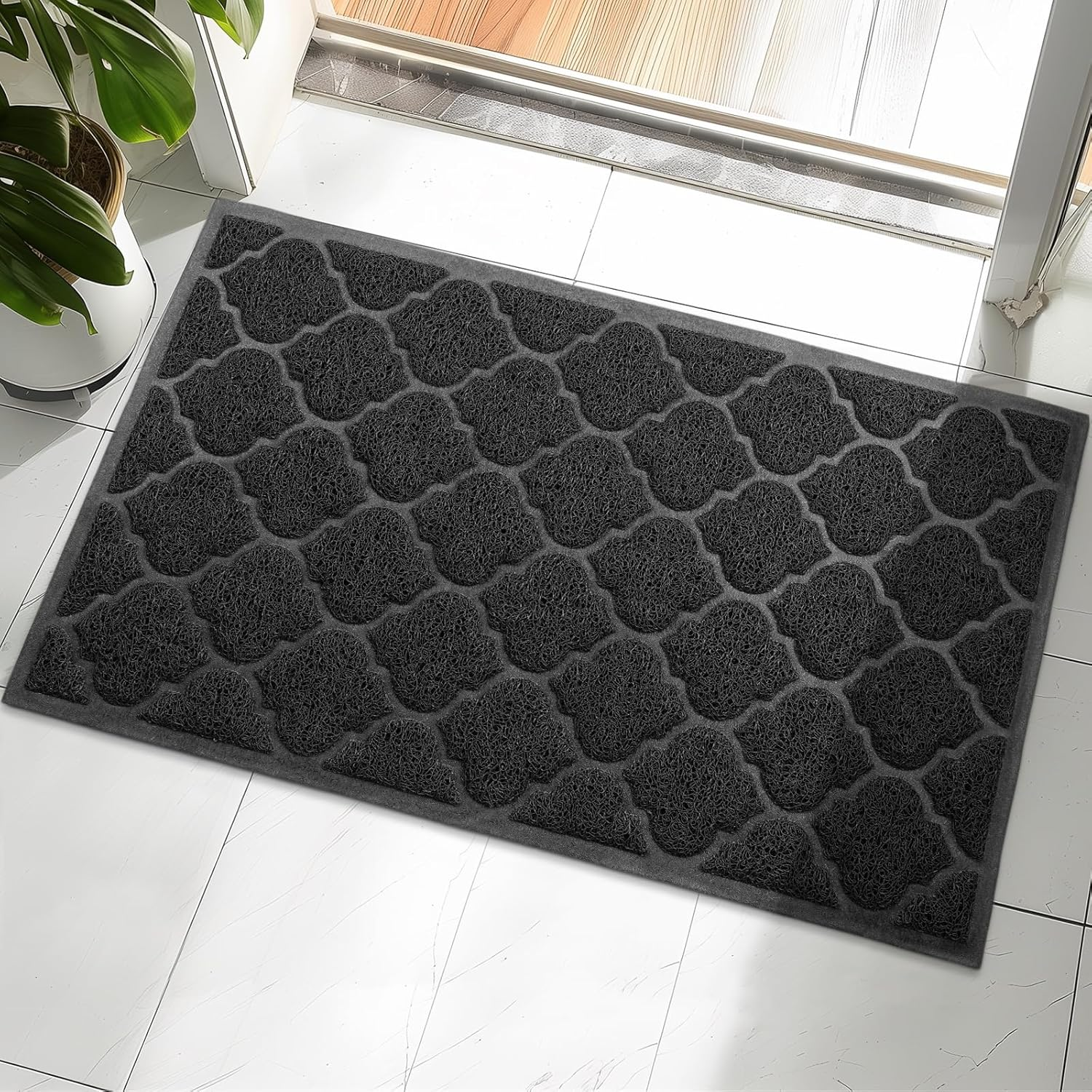 Large Door Mats,46X35 Inches XL Jumbo Size Outdoor Indoor Entrance Doormat, Waterproof, Easy Clean, Entryway Rug,Front Doormat inside outside Non Slip. (Brown)