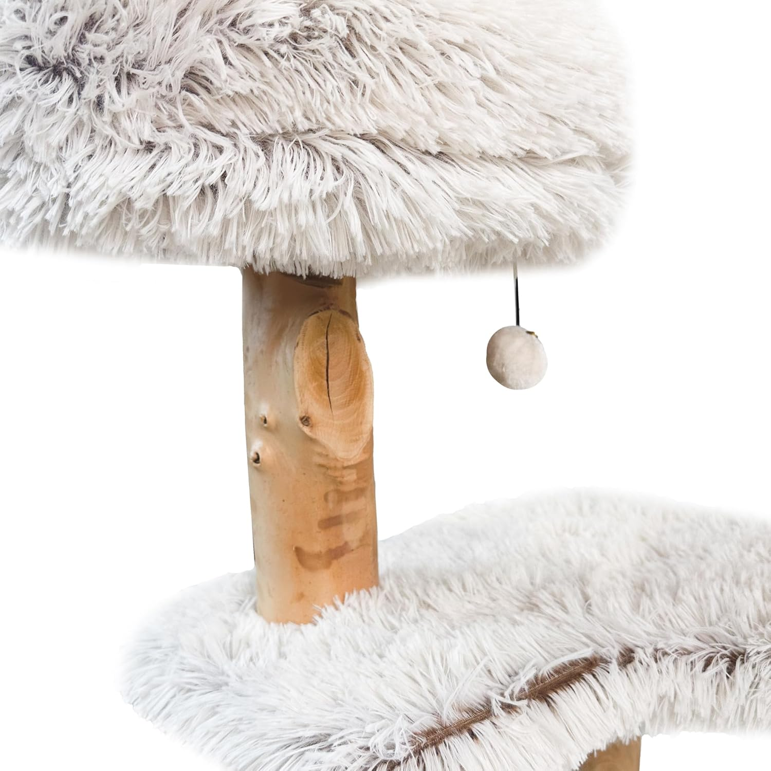 Cattitude Cat Scratch Playground Kitty Delight, White&Grey&Wood, 122Cm Height - Cat House, Sisal, Hanging Rope, Soft Plush Material, Multi-Level Cat Tree image number 4