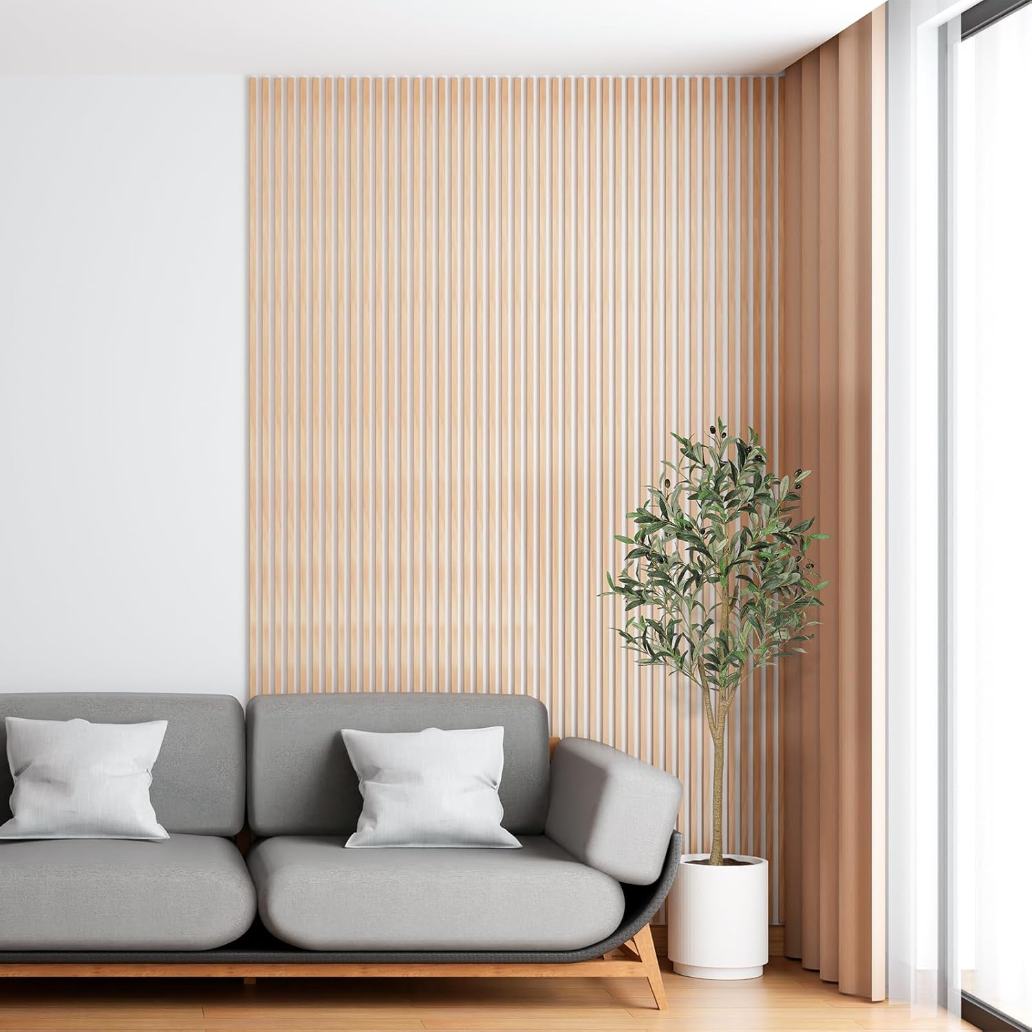 4Ft Faux Olive Tree - Olive Trees Artificial Indoor 4 Feet with Realistic Leaves and Natural Wood Trunk, Potted Fake Silk Plant Artificial Trees Indoor for Home Office Decor image number 6