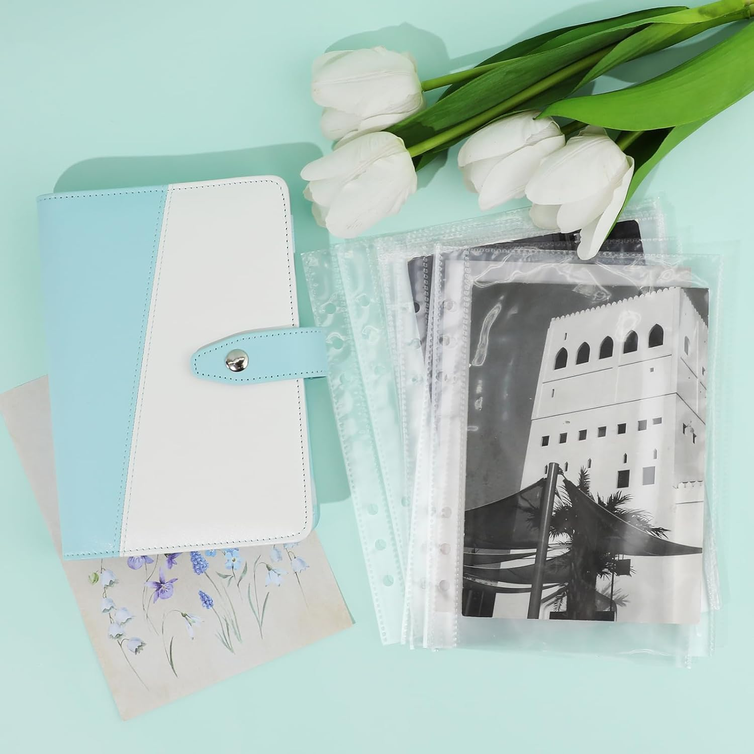 A5 Planner Inserts, 30 Pieces Clear Waterproof Pocket Protector Binder Sleeves, Page Protectors for Cards, Photocard Files, 6 Ring A5 Binder image number 2