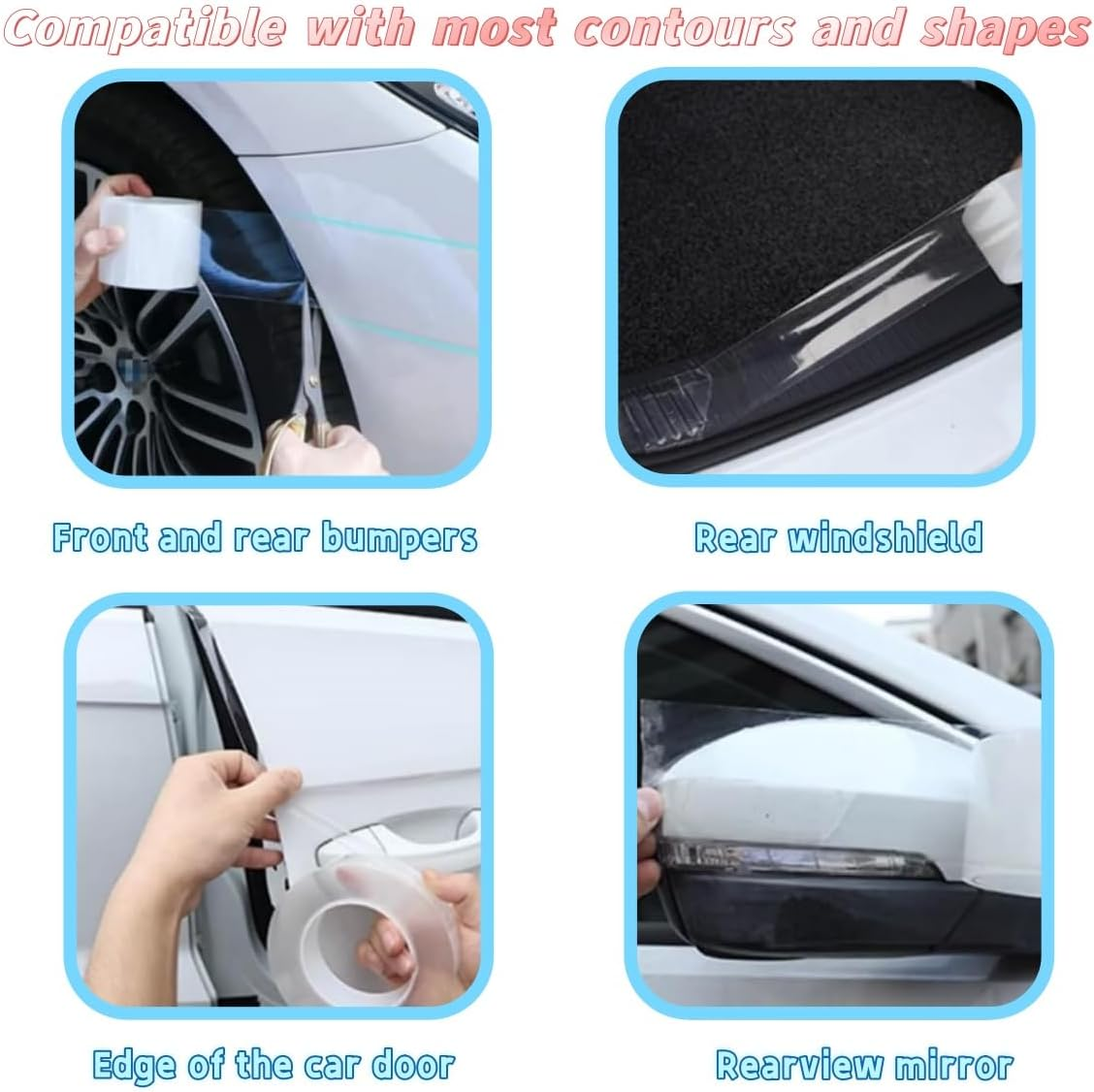 Clear Car Door Edge Guard Tape Invisible Anti,Edge Guards for Front and Rear Bumper Protection, Anti-Collision Protection Film,Resistant with Strong Adhesion Easy DIY Installation All image number 2