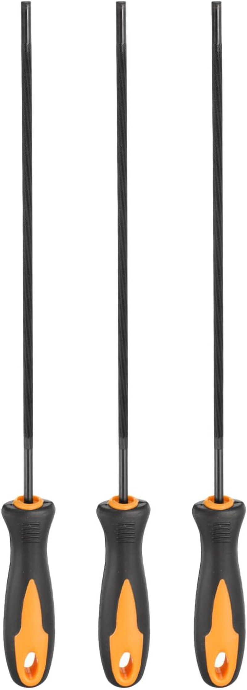 HARFINGTON 3Pcs Chainsaw File, 5.5Mm (7/32-Inch) round Sharpening Files Tool with Plastic Handle for Chain Chainsaw Sharpening, Grinding, Grey