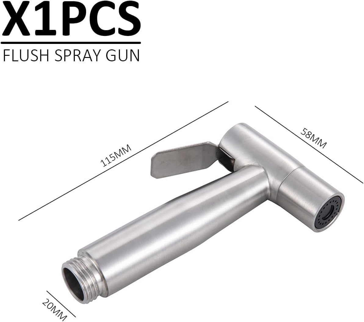 1 X Flush Gun, Stainless Steel Nozzle, Bathroom Cleaning Accessories, Toilet Gun, Controllable Spray Gun, Suitable for Toilet, Sink and Car Cleaning image number 4