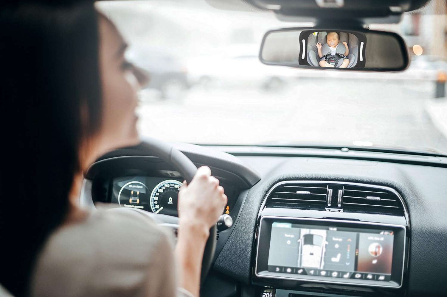 Baby Car Mirror with Remote Control Soft Led Light Shatter-Proof Acrylic Baby Mirror for Car, Rearview Baby Mirror-Easily Observe Baby'S Every Move, Safety and 360 Degree Adjustability image number 2