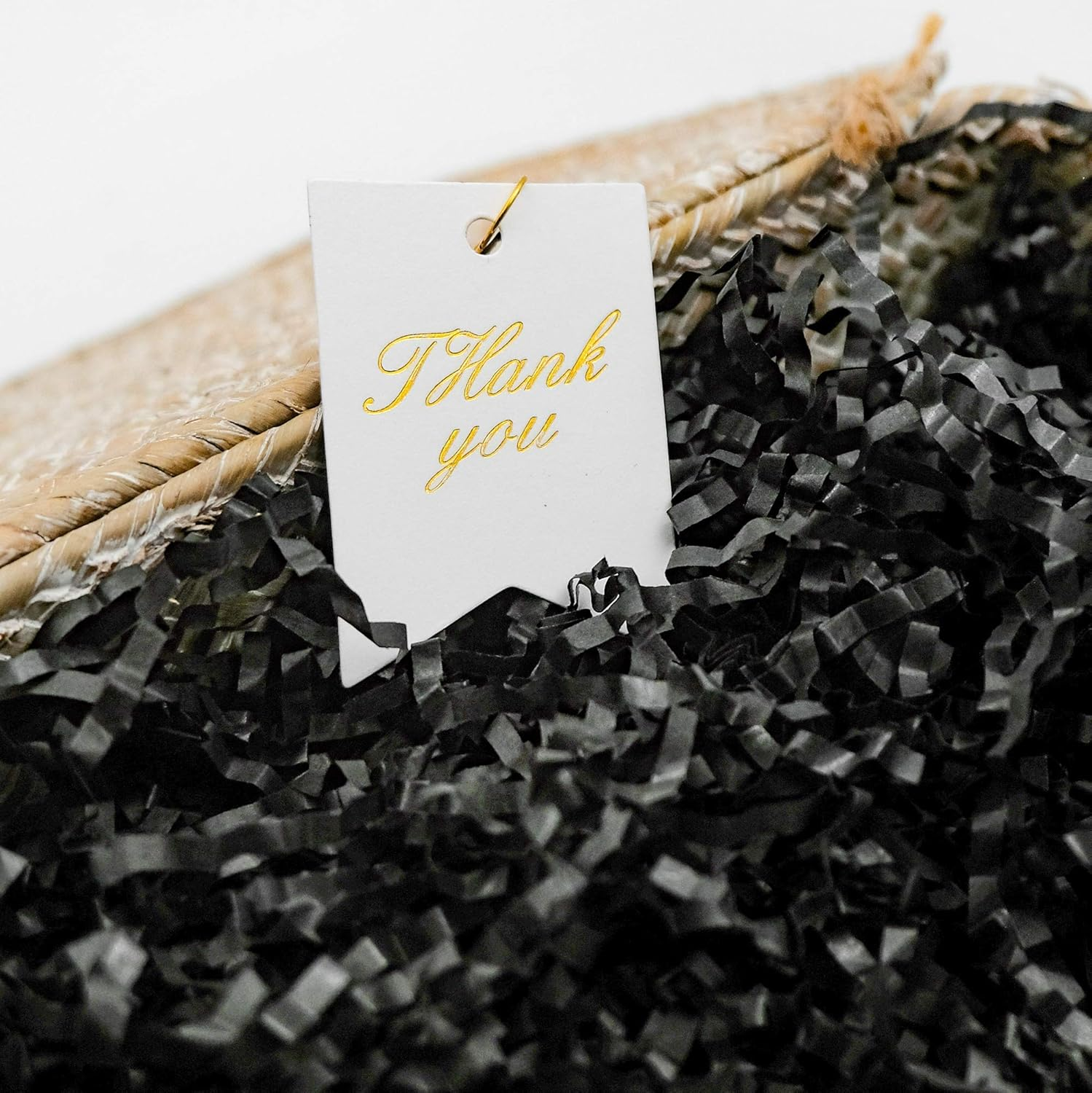 Crinkle Cut Paper Shred Filler (0.5 LB) for Gift Wrapping & Basket Filling - Black image number 1