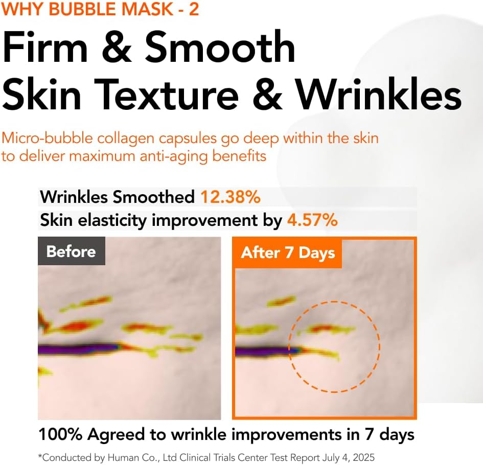 MENOKIN 30 Seconds Quick Bubble Mask [LIFT] - [Collagen] & Niacinamide in Micro-Bubbles for anti Aging, Boost Elasticity, Fine Lines, Korean Glass Skin Care Essential, 52 Uses, 70Ml image number 1