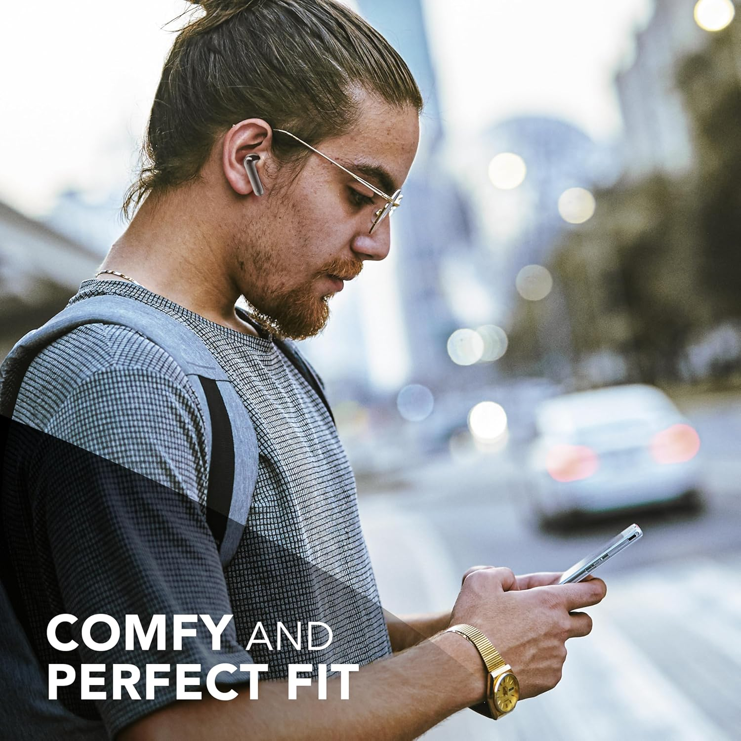 Music Sound - Showy Urban Lines Bluetooth Headphones with Capsule, Ergonomic Design, Balanced Sound and Optimal Comfort image number 5