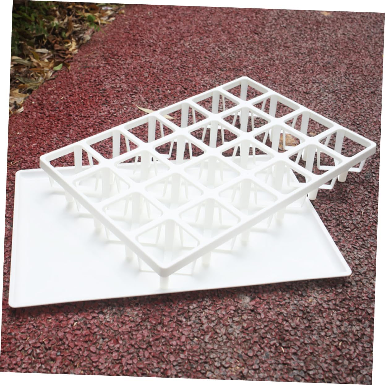 Kisangel 3Pcs Plant Pot Racks for Indoor Gardening Square Hole Vegetable Germination Trays Planter Holders for Seedlings Space-Saving Nursery Pot Brackets