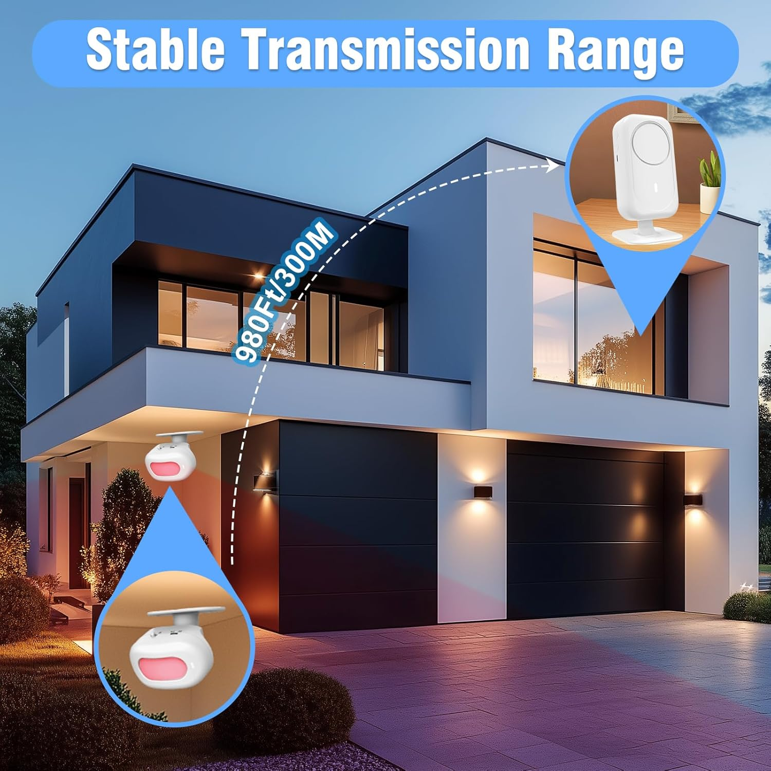 DAYTECH Motion Sensor Door Chime, Wireless Doorbell for Business Entry with 3 Working Modes Welcome Infrared Motion Sensor Detector Caregiver Reminder for Elderly, 1 Receiver 1 Transmitter image number 4