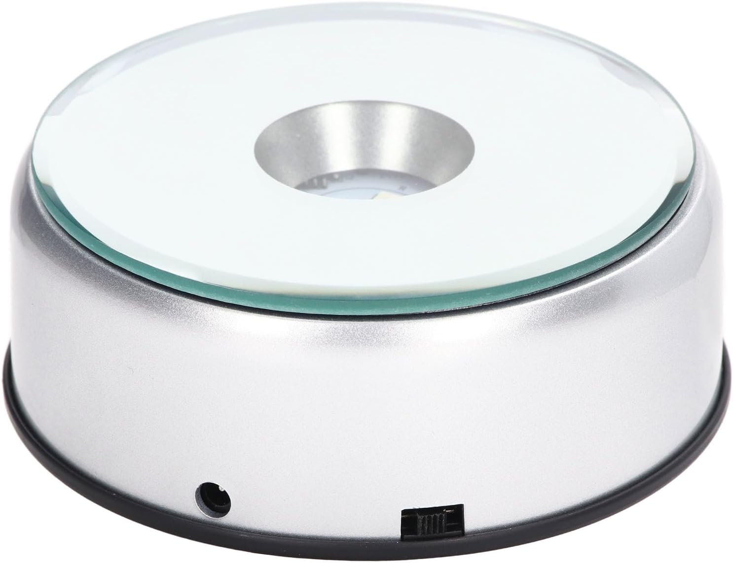 Rotating Display Stand, 360 Degree Light Colorful Crystal Base Cup Turner Platform, Revolving Display Stand, 80 Seconds per Lap, for Glass Art image number 2