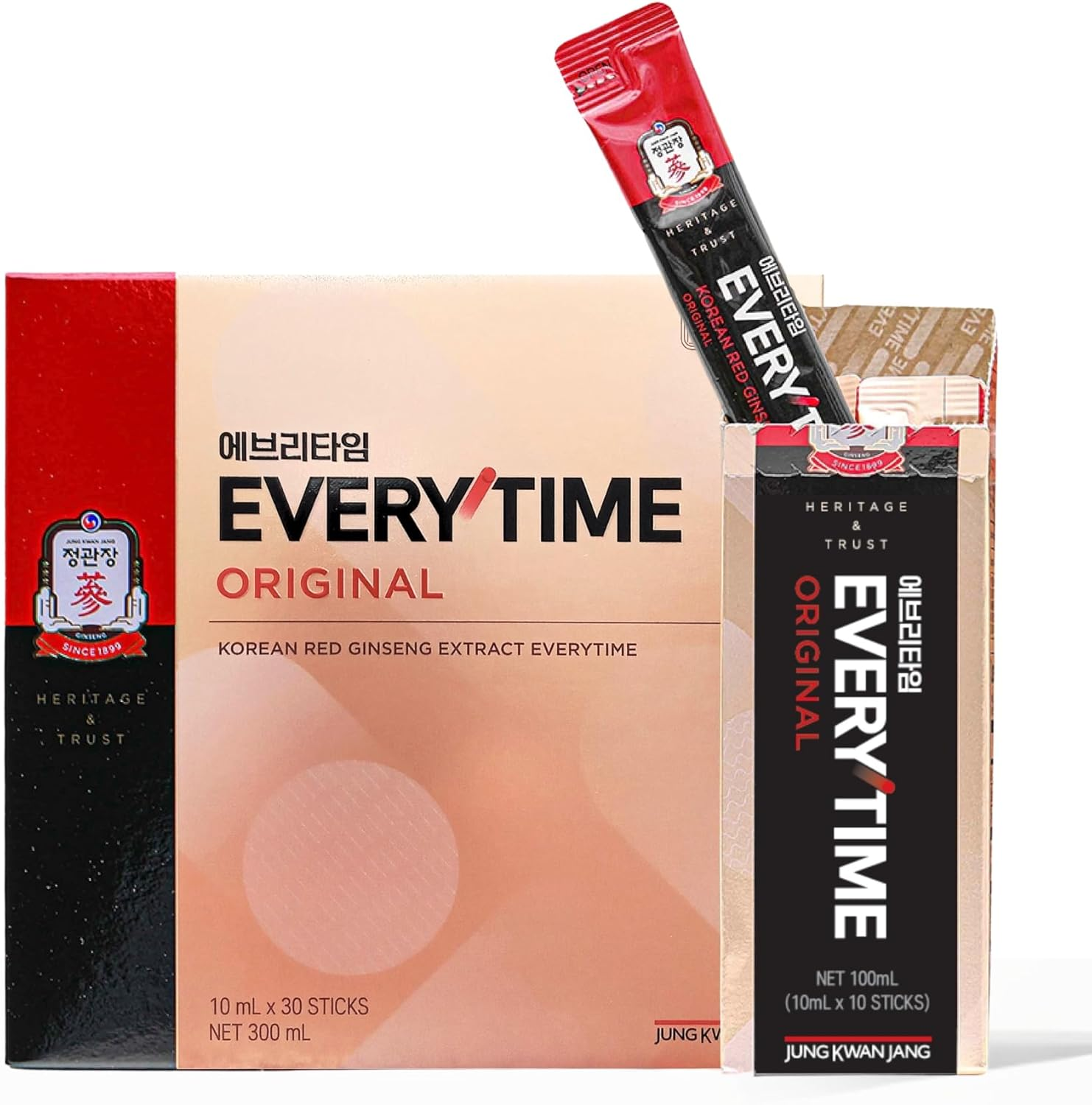 Jung Kwan Jang Korean Red Ginseng Extract Stick Everytime 3000Mg | Energy Supplements, Ginseng Supplement, Ginseng Tea, Korean Food | Caffeine Free, Sugar Free, Boost Energy, Support Immunity | 10Ml X 30 Sticks
