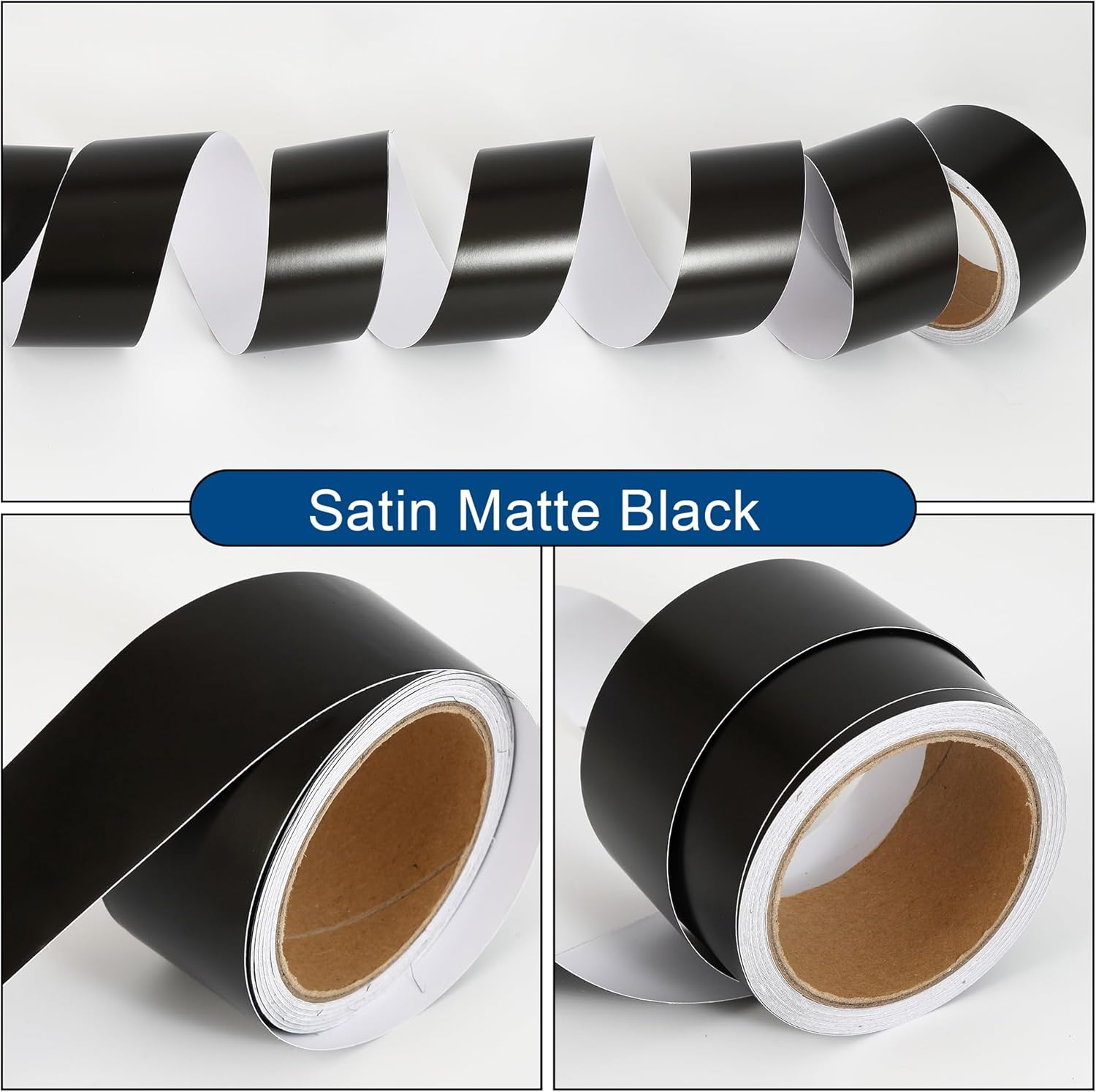 LZLRUN Free Tool Kit Satin Black Vinyl Wrap Kit for Black Out Chrome Delete Window Trim Door Trim (1Inches X 30Feet)