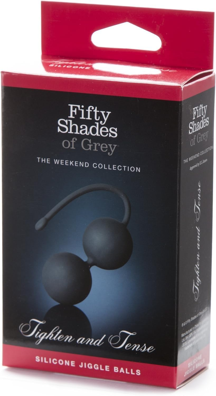 Fifty Shades of Grey Tighten and Tense Black Jiggle Balls for Kegel Toning - Soft and Silky Silicone - 2 Pcs - 70G