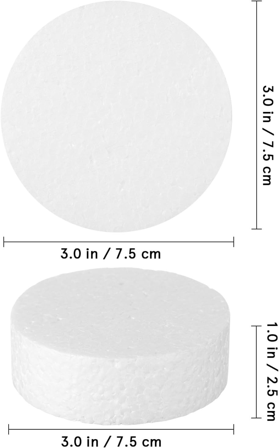 Toddmomy 18Pcs Foam Circles for Crafts,Polystyrene round Foam Disc Thick round Discs for DIY Projects White,3 Inch image number 1