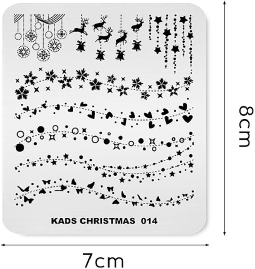 Rolabling Nail Stamping Plate Christmas Cute Stamp Plate for Nail Art Stamping Image Template Manicure Stencil DIY Tools(Ch014) image number 2
