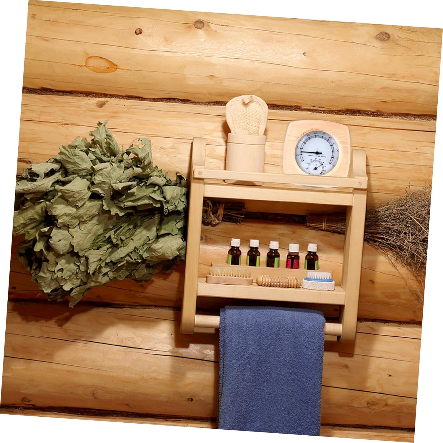 Kisangel Sauna Thermometer Hygrothermograph Wooden Thermometer and Hygrometer for Sauna Accessory image number 6
