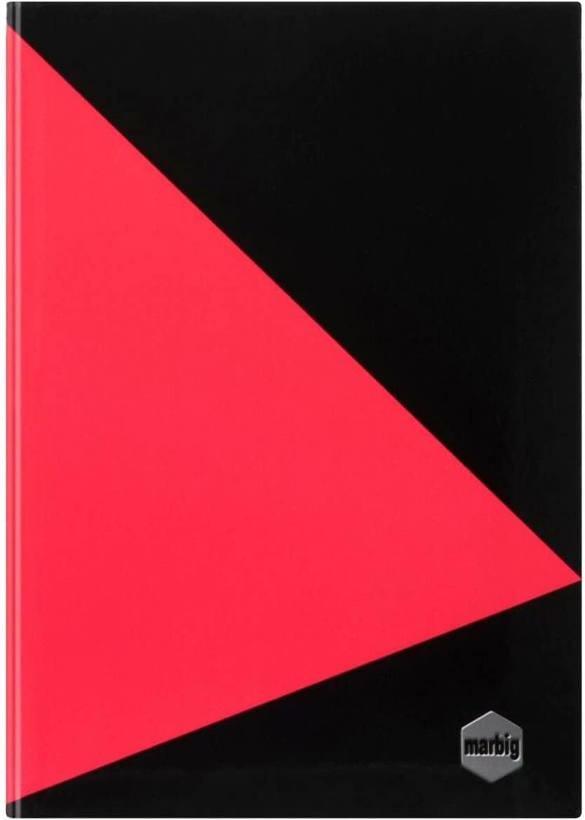 Marbig(R) 18963 Red and Black Notebook with Index A5 200 Pages