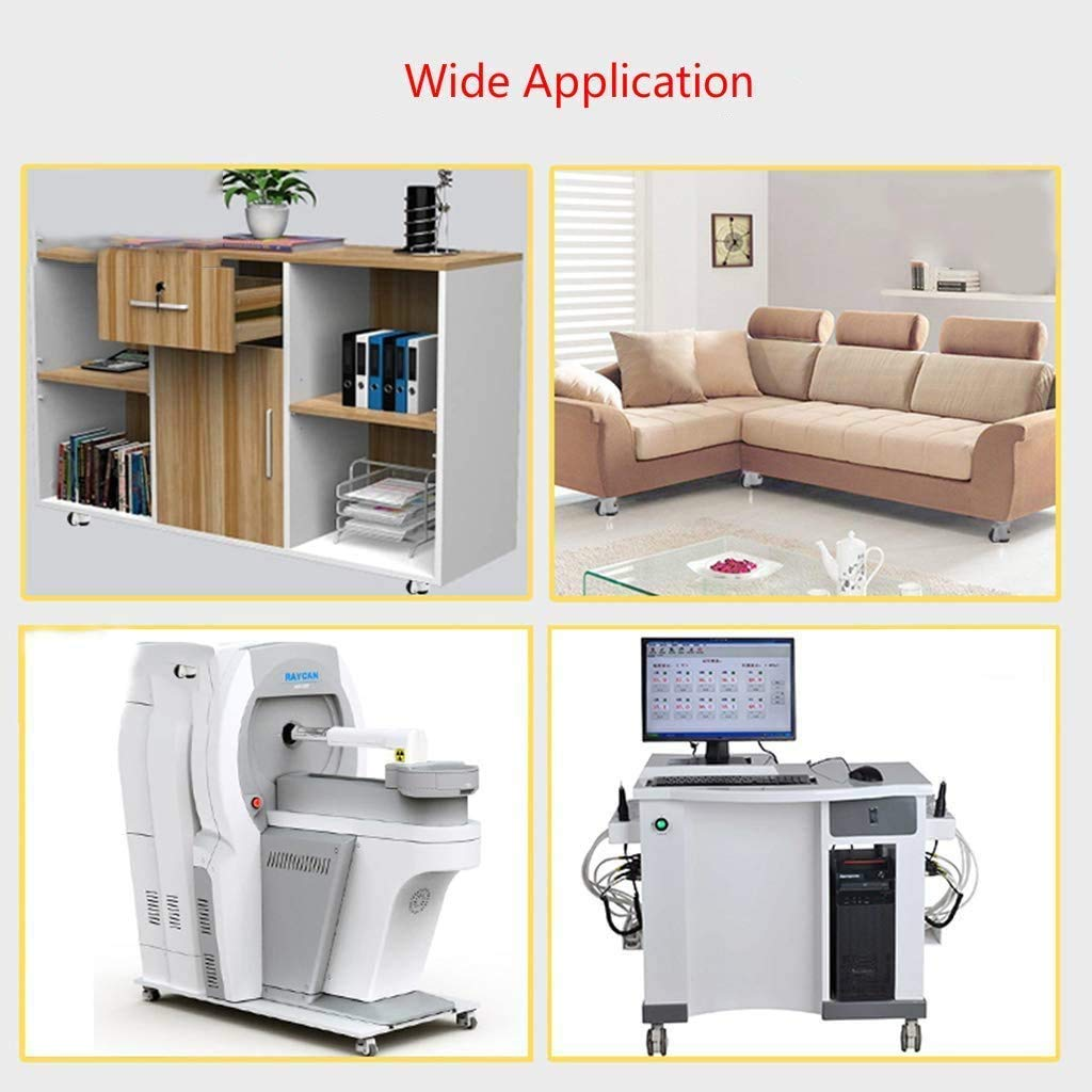 Lehom Leveling Casters Wheels 4 Pack Industrial Machine Swivel Caster Wheels 80F Heavy Duty Plate Mounted Leveling Machine Retractable Workbench Nylon Wheel Rubber Foot image number 2