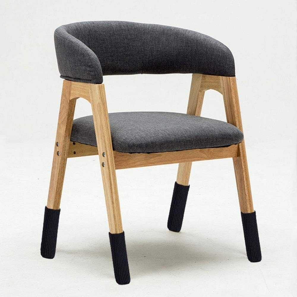 (Black) - TEKEFT 20PCS Chair Socks, Furniture Leg Feet Wood Floor Protectors Set, Cross Knitted, Black - Black image number 3