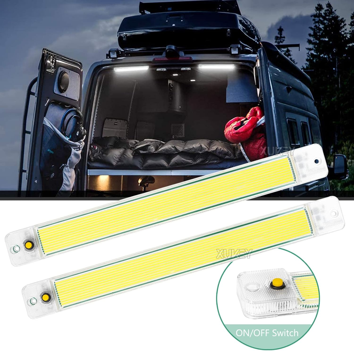 12V - 24V Volt LED Lights Bar Daylight COB Ceiling Roof Light Tube Trailer Camper RV Boat Interior Dome Cabin image number 1