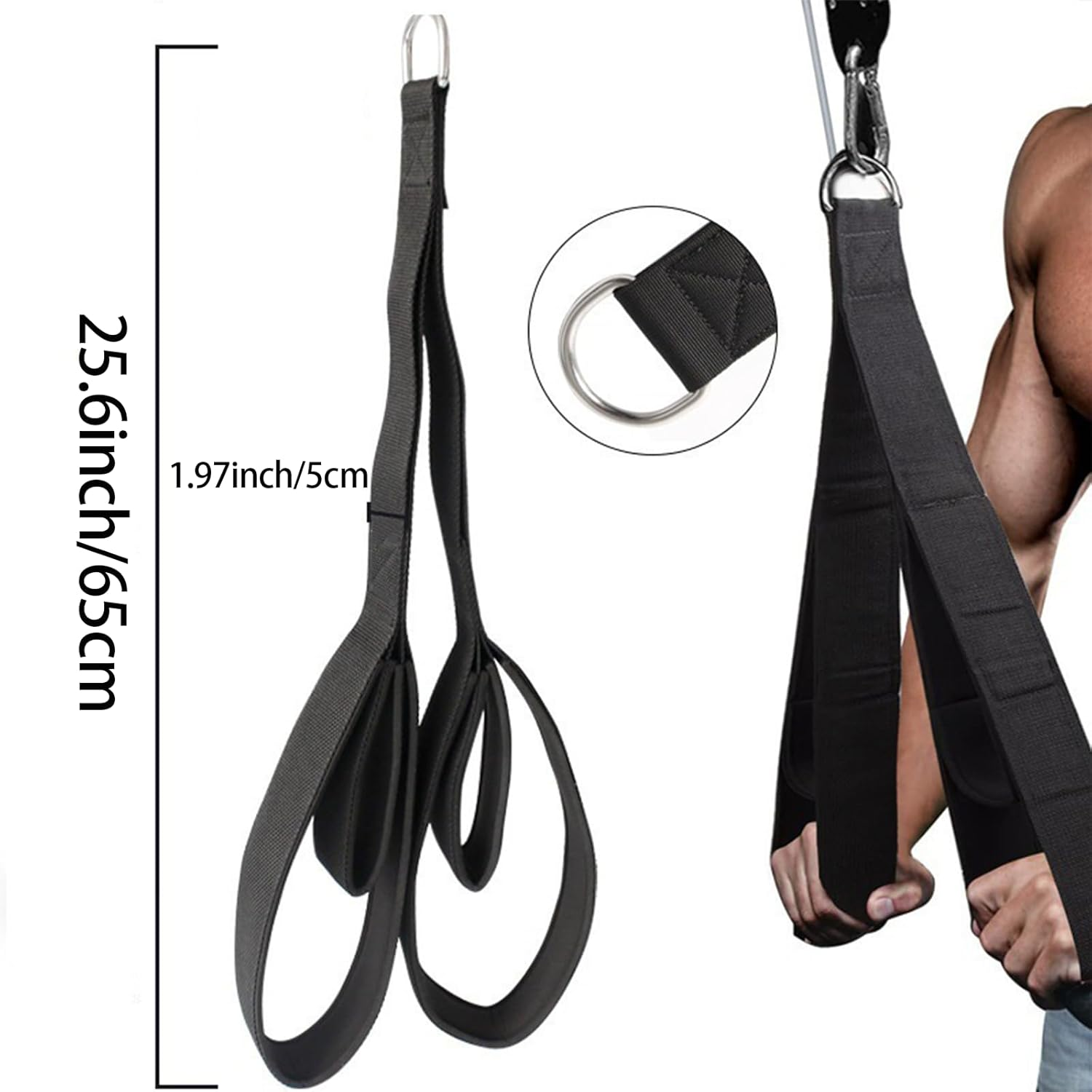 Yeanifeana Tricep Rope Cable Attachment, Heavy Duty Nylon Braided Tricep Pull down Rope with Connector, Non-Slip Gym Cable Attachments for Strength Training, Muscular Training & Pull down Exercises image number 4